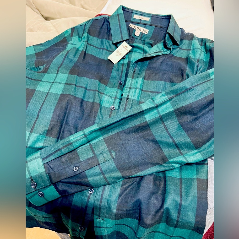 Express Mens Long Sleeve Button Down